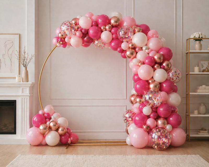 Pink Rose Gold Balloon Garland Kit 105 pcs
