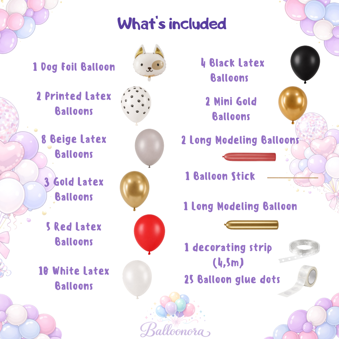 Dog Balloon Decoration Kit, Balloon Garland Kit, Birthday Balloons Dog Balloon Decoration Kit, Balloon Garland Kit, Birthday Balloons