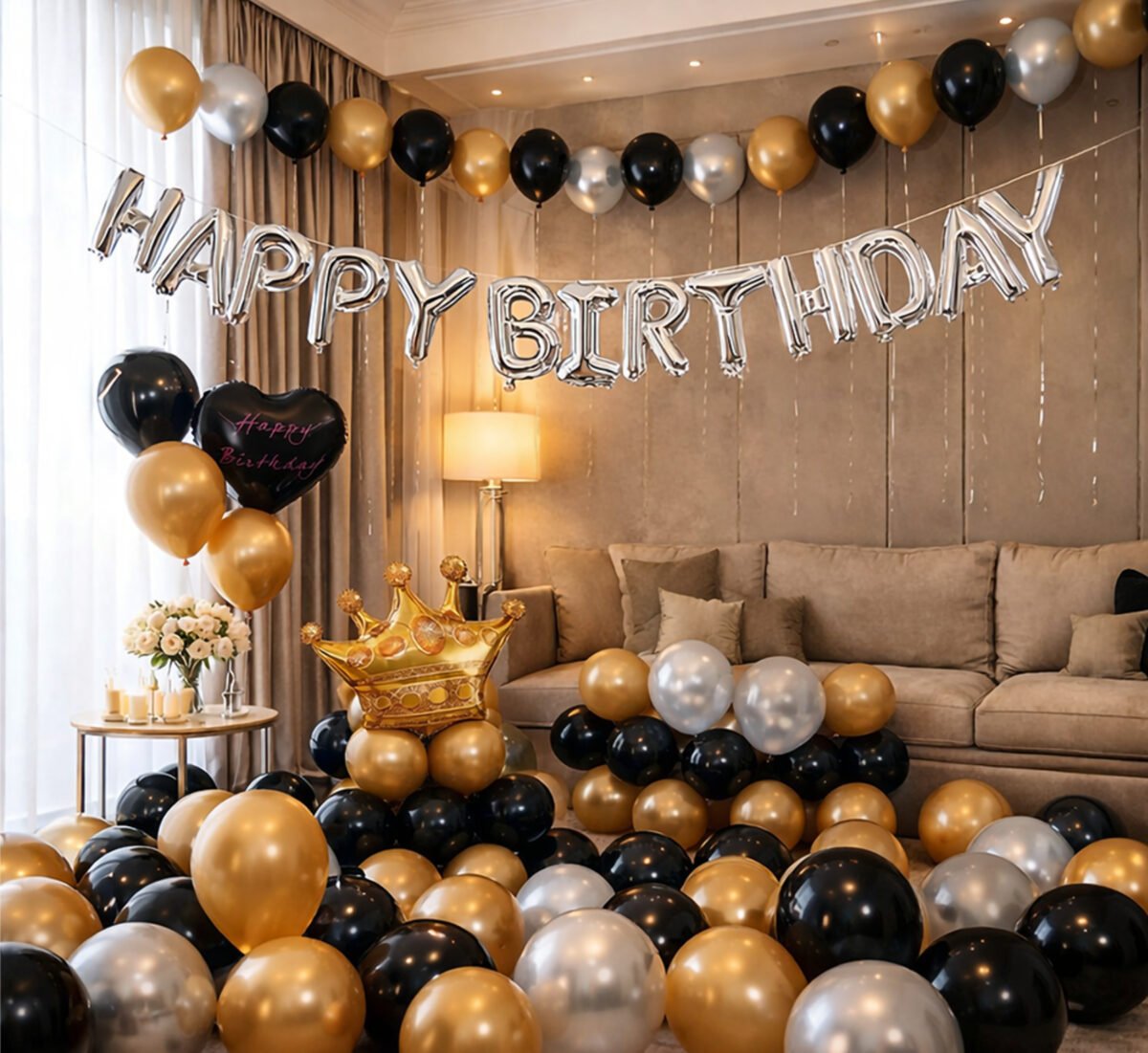 Happy Birthday Balloon Decoration Set (Gold) 55 Pcs