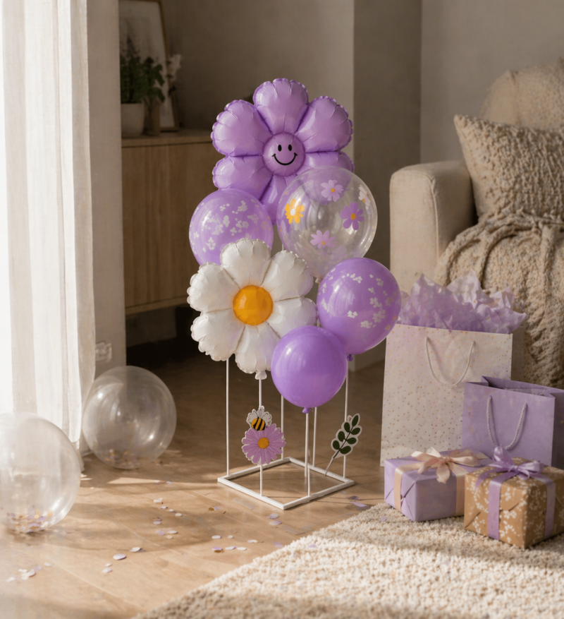 Flower Balloon Bouquet Kit with Stand 6 pcs