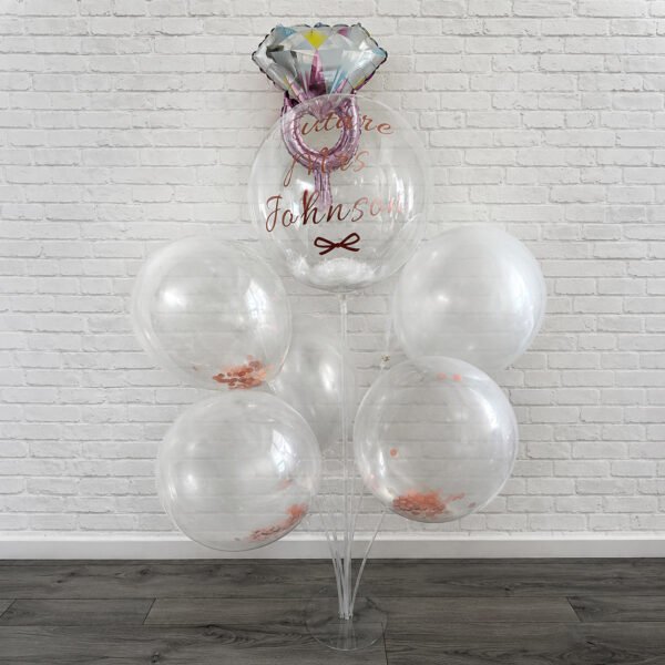 Personalized engagement balloon stand decoration