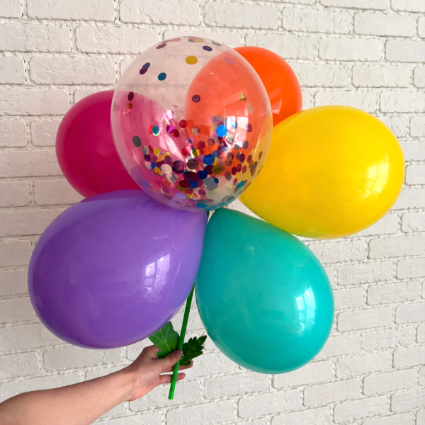 colorful balloon flower decorations for party setup