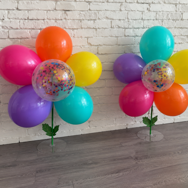 colorful balloon flower decorations for party setup