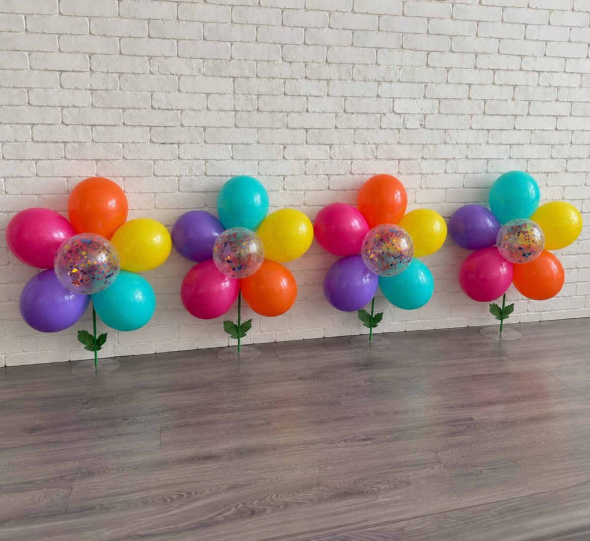 Colorful Balloon Flower Kit for Party Decor – 4 Flowers