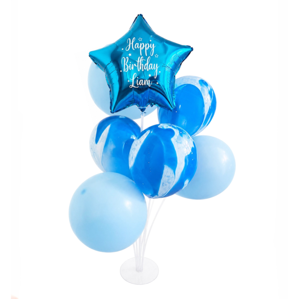 personalized birthday balloon set with name and star balloon