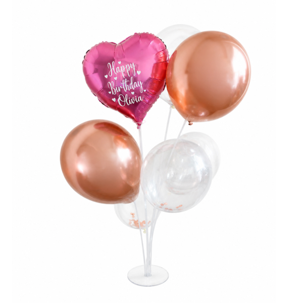 pink birthday balloon bouquet kit with custom name