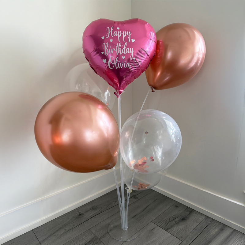 Personalized Birthday Balloon Bouquet Kit Pink with Name
