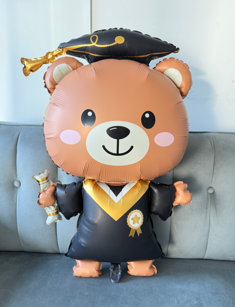 Graduation Boy Bear Foil Balloon 1 Pcs