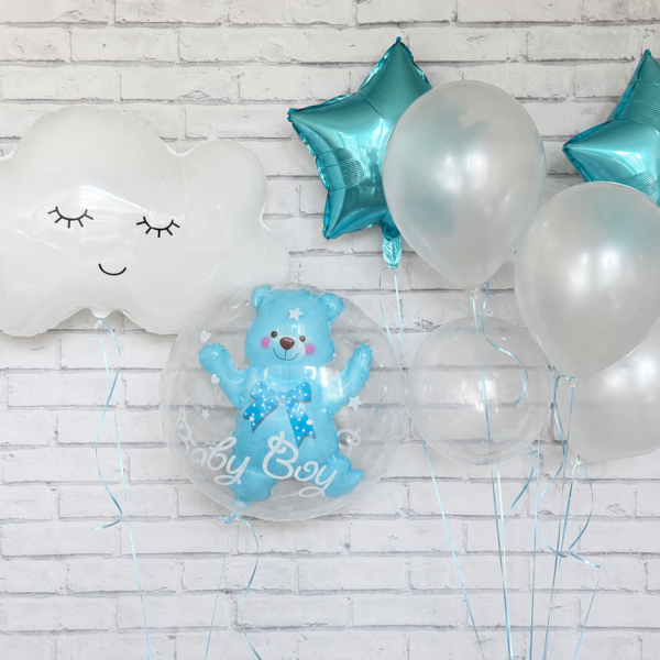 Baby shower balloon bouquet for boy