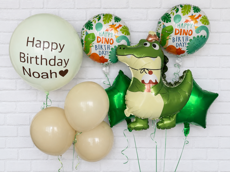 Personalized Dinosaur Birthday Balloon Bouquet Kit