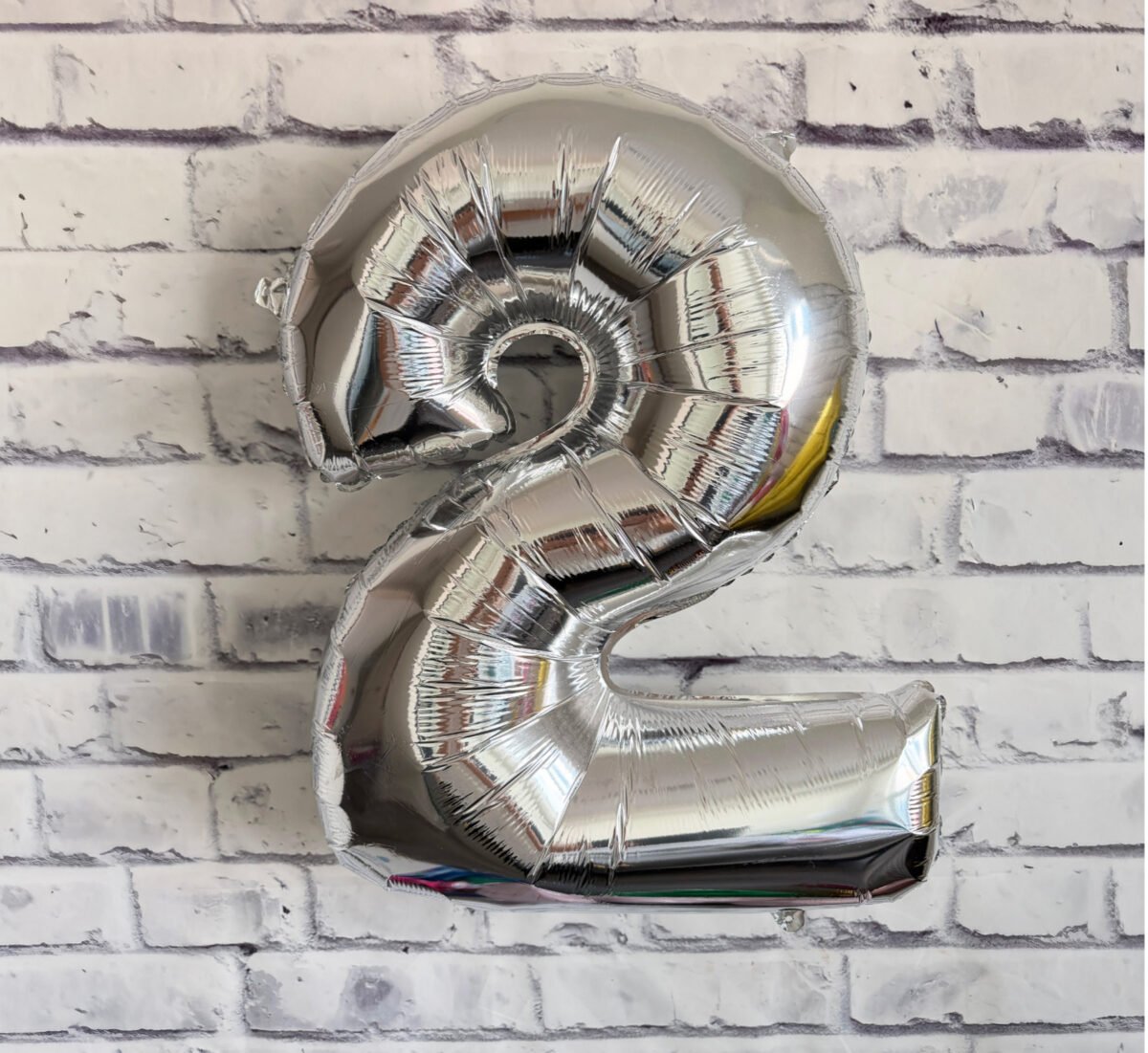 Silver Number Foil Balloon – 32″