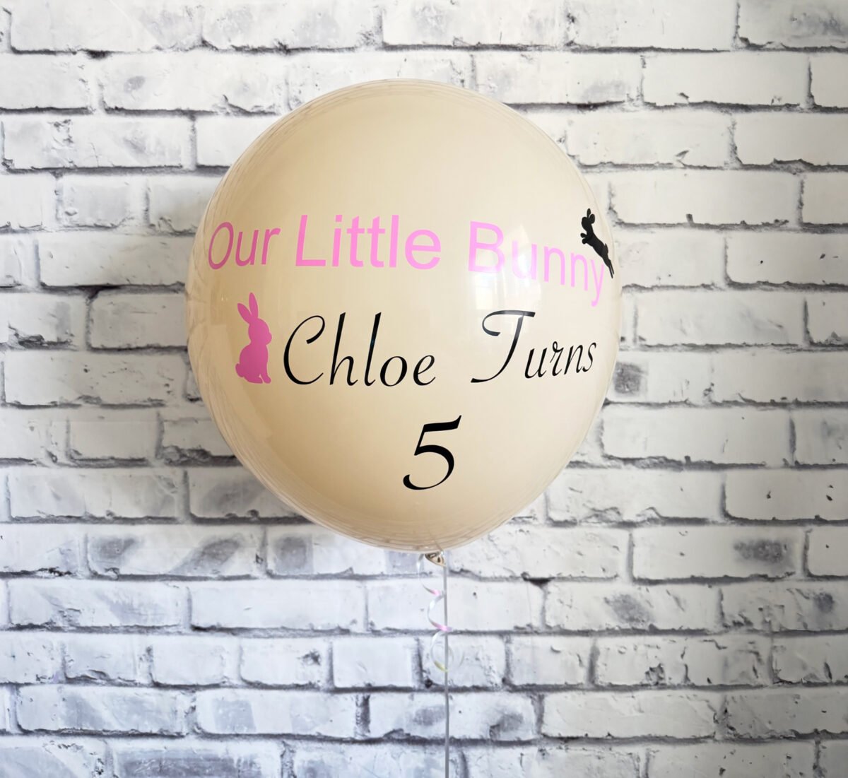 Personalized Bunny Birthday Balloon