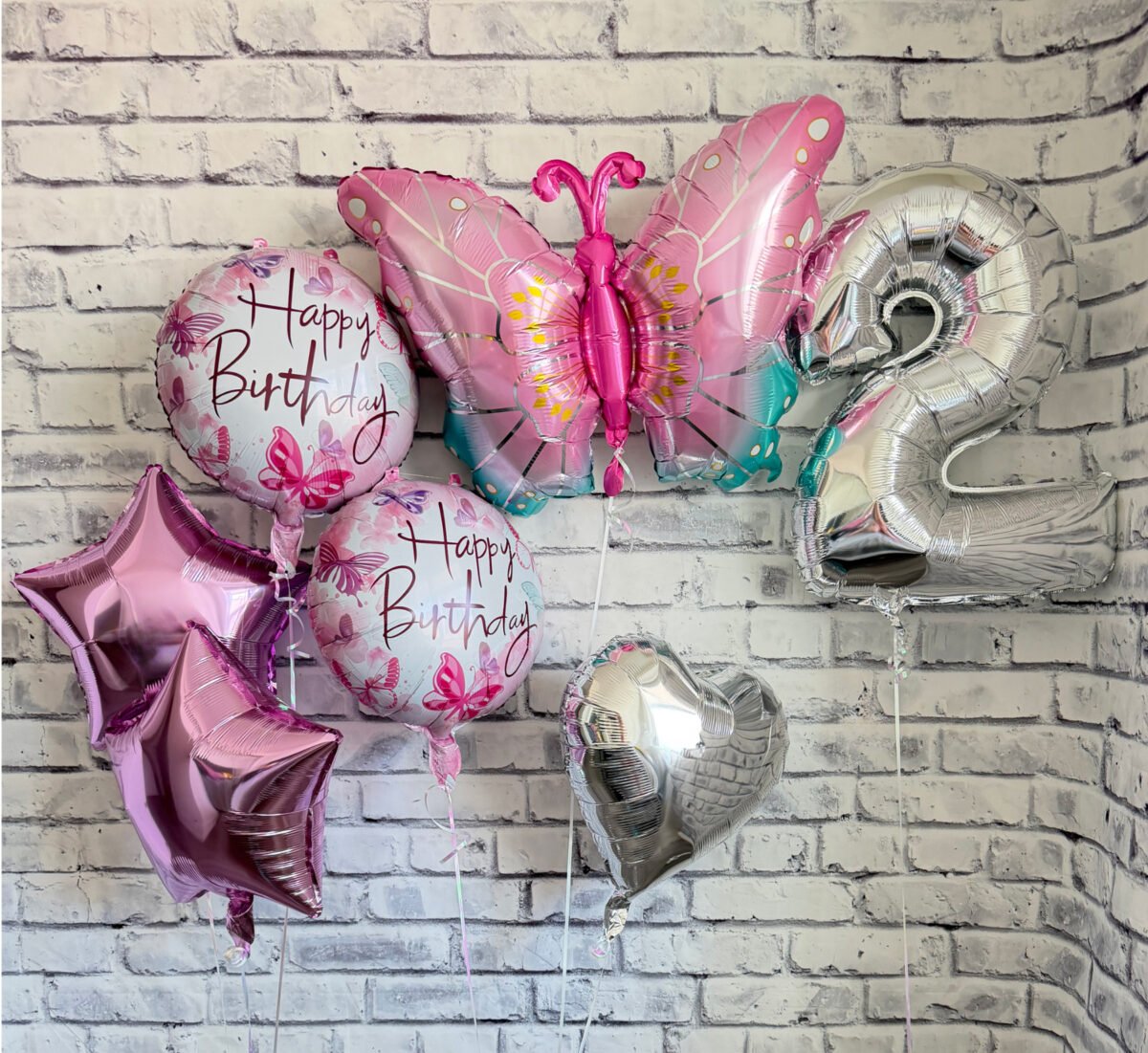 Butterfly Birthday Balloon Bouquet with Number
