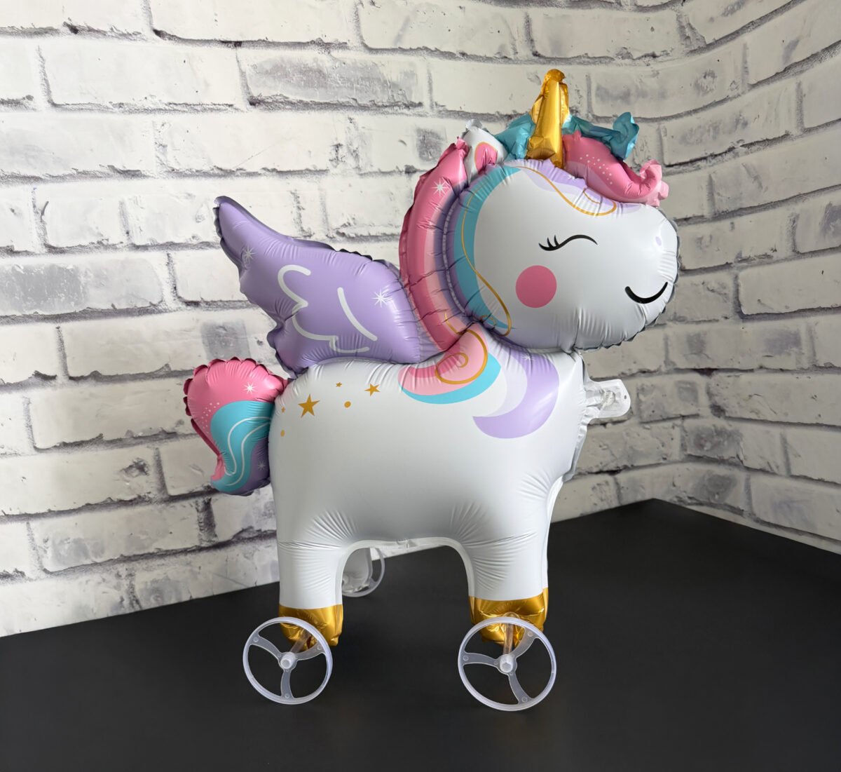 Foil Unicorn Balloon with Wheels