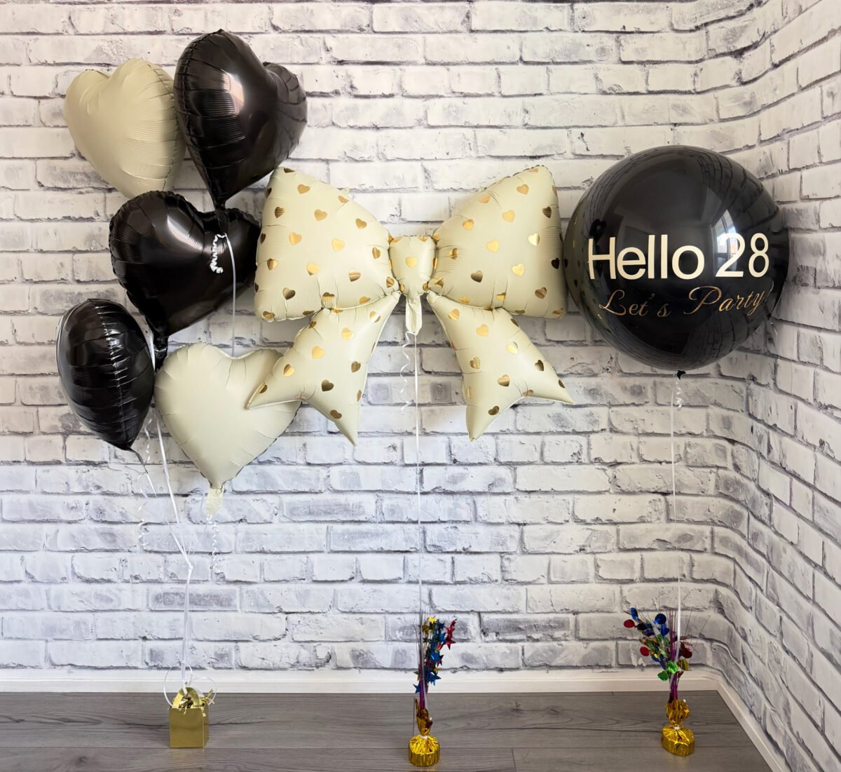 Personalized Birthday Balloon Set with Bow