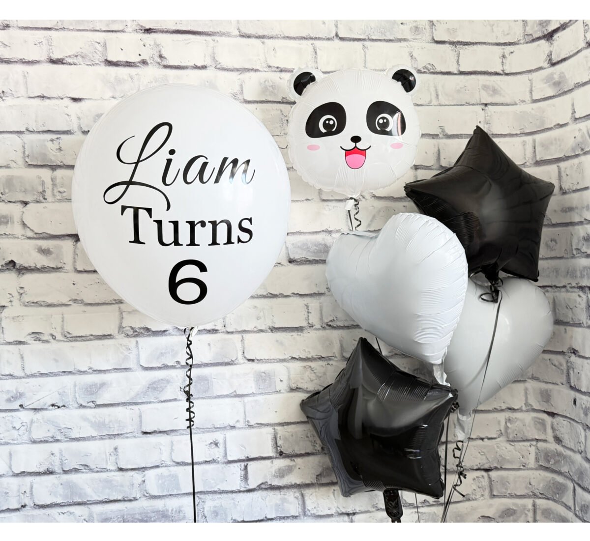 Personalized Panda Birthday Balloon Set with Name