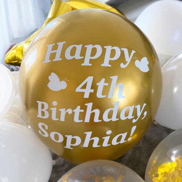 personalized-bee-birthday-balloon-set
