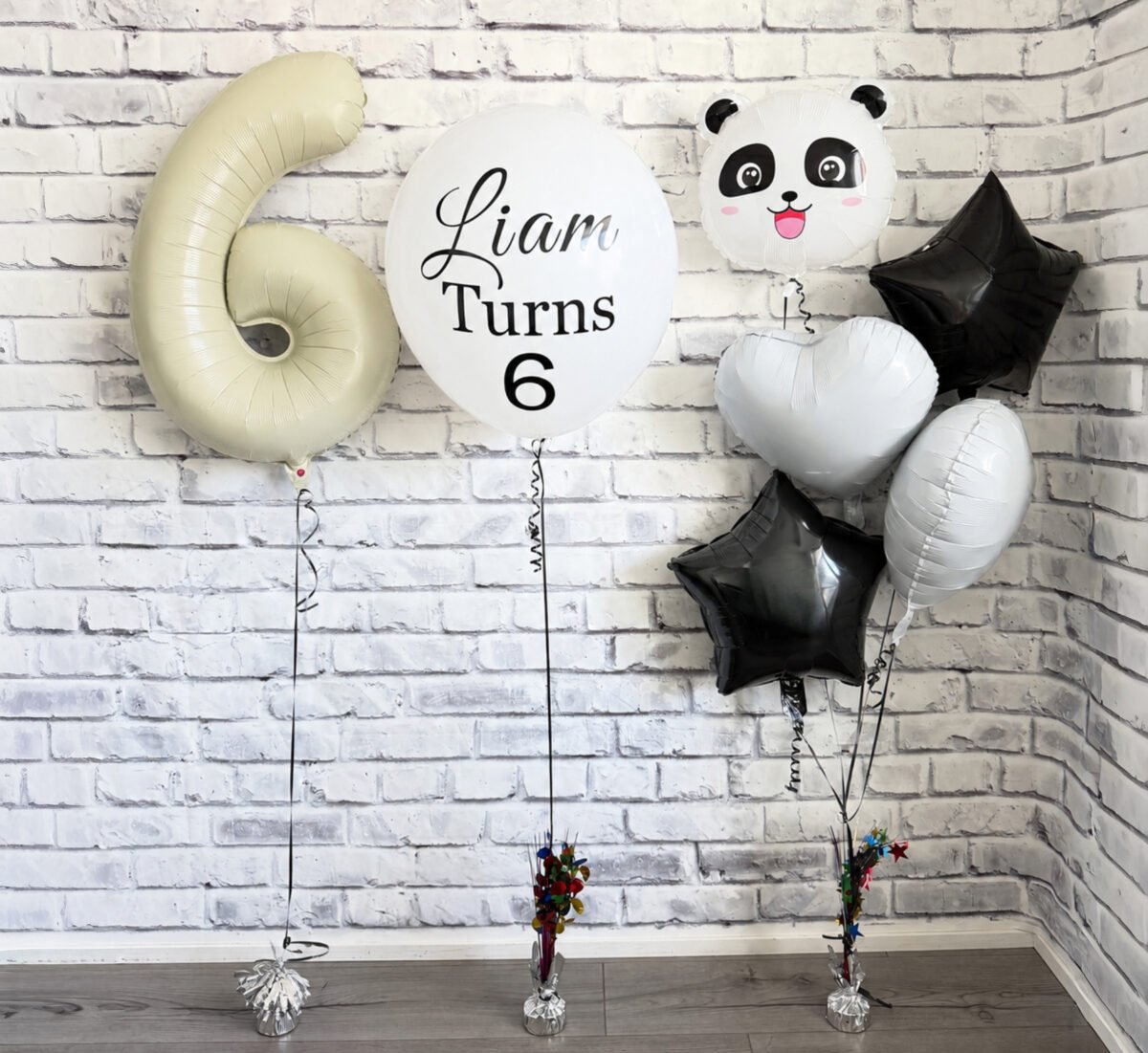 Personalized Panda Birthday Balloon Set